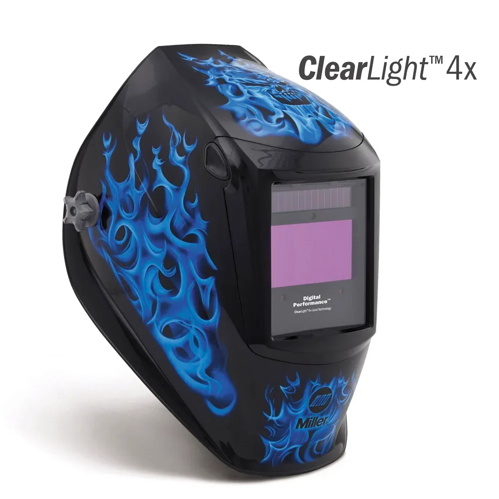 Miller Digital Performance Welding Helmet, Blue Rage, Clearlight 4x