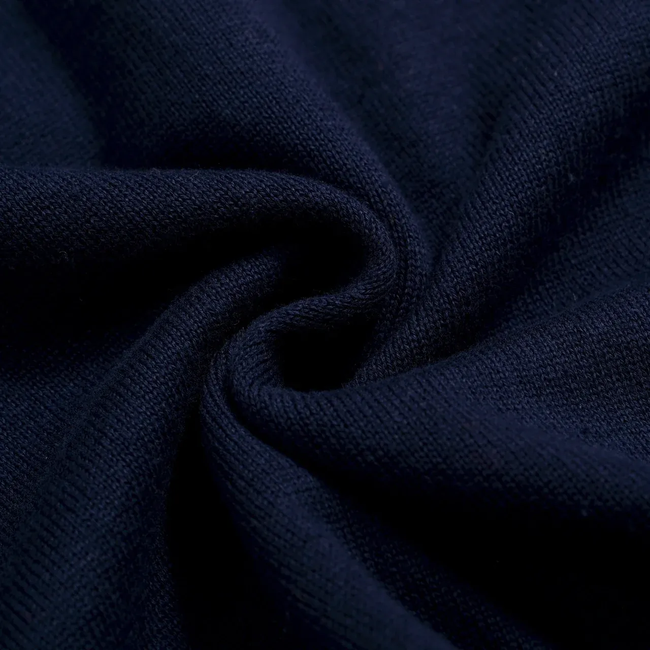 Men’s Retro 1970s Daisy Knit Polo Shirt – Vintage Navy with Red Striped Flower Graphic - Image 8