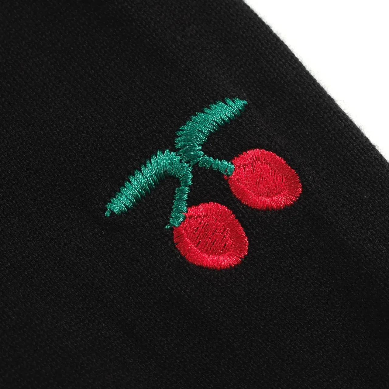 Women's black cherry vintage cardigan sweater-Cropped Length - Image 7