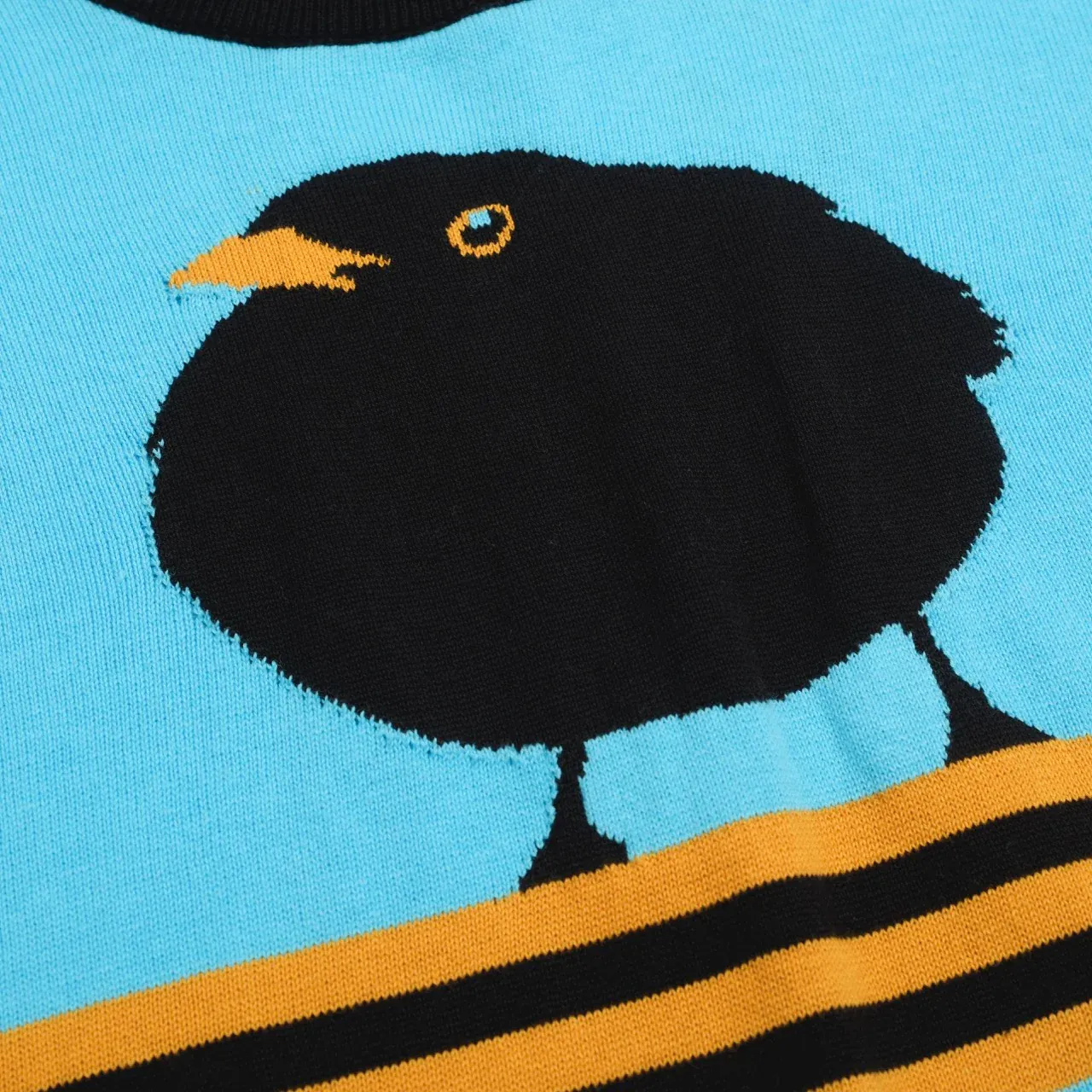 Women's blue birdie jacquard knitwear - Image 4