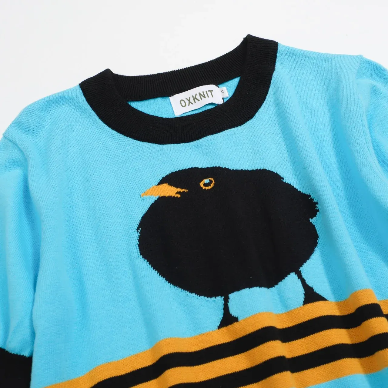 Women's blue birdie jacquard knitwear - Image 8