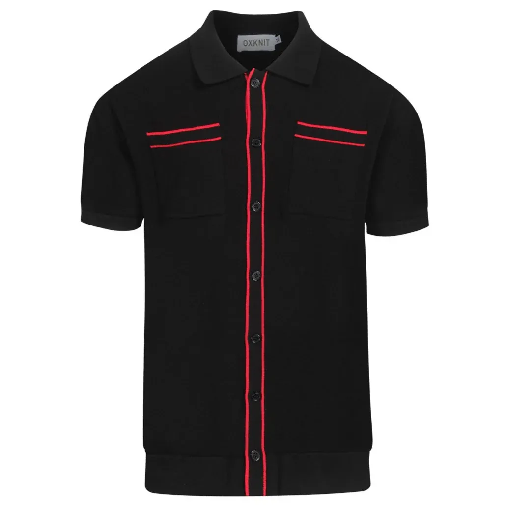 Men's black pocket knit cardigan