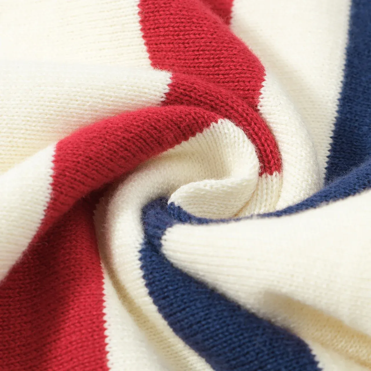 Men's 60s Mod Stripe Knit Sweater – Cream Long Sleeve Retro Pullover - Image 7