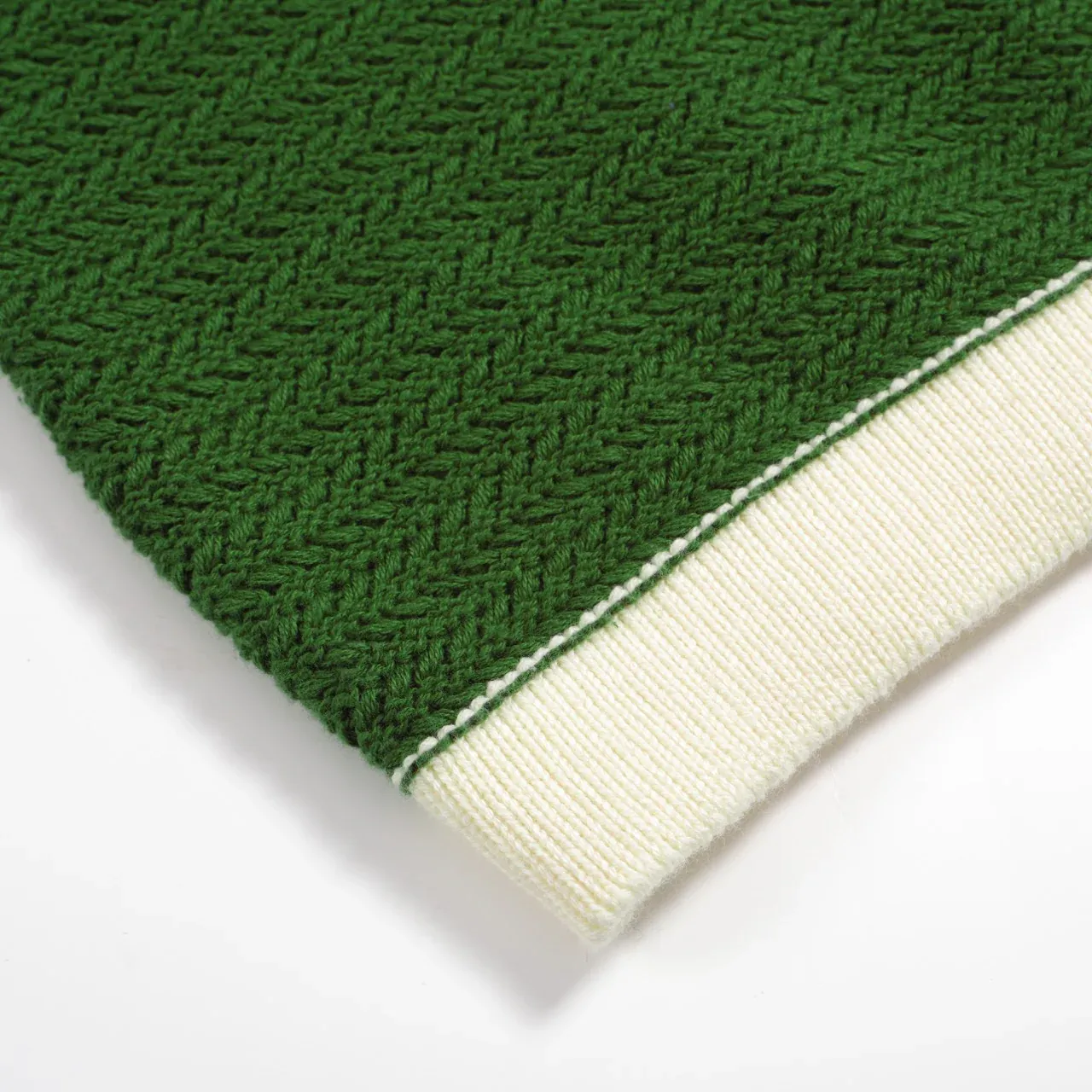 Men's 60s Mod Open Collar Polo – Green with Cream Trim - Image 6