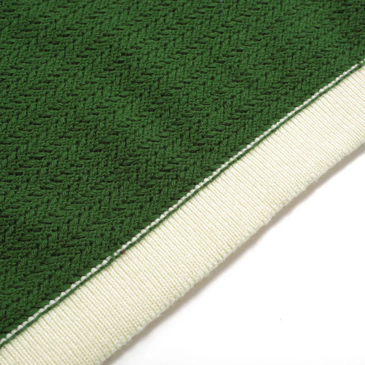 Men's 60s Mod Open Collar Polo – Green with Cream Trim - Image 5