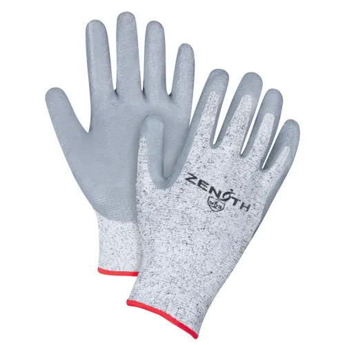 Cut Resistant Gloves - Grey HPPE Nitrile-Coated - 12 Pack - A2, Level 3