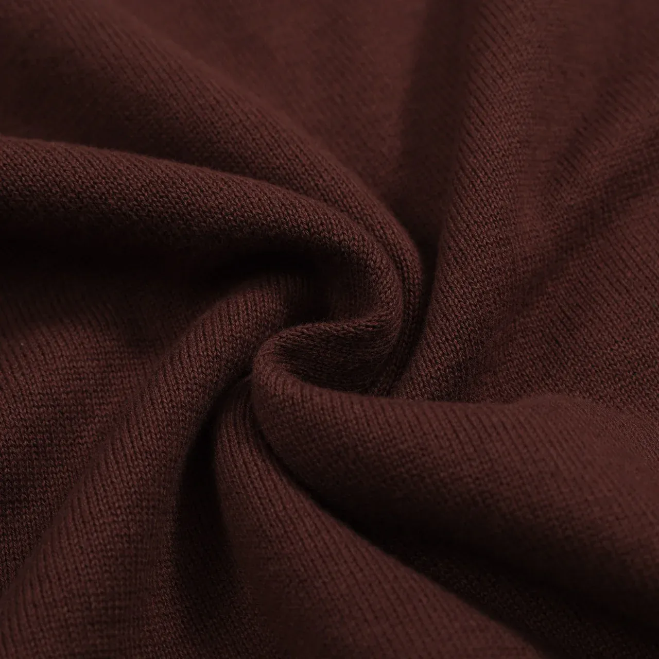 Women Retro Wave Line V-Neck Brown Short Sleeves Knitwear - Image 8